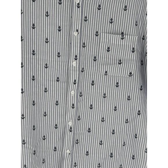 Saks Fifth Avenue Linen-Blend Anchor Printed Short Sleeve Shirt – Large NWT - Picture 5 of 5